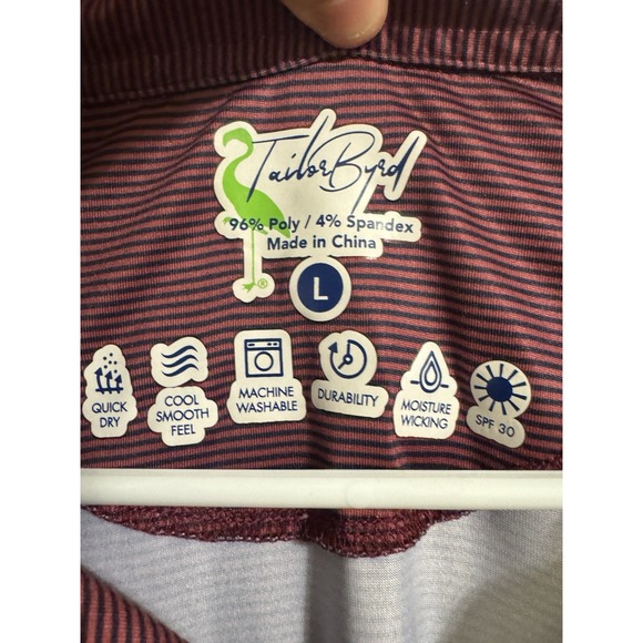 Tailorbyrd Golf Large Red Geometric Short Sleeve Mens Polo Shirt A14 - Picture 3 of 3